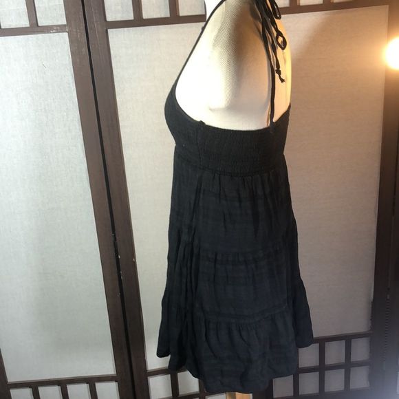 American Eagle Women’s Black halter Neck mini dress size Sm./ Smocked bodice/ - Picture 5 of 12